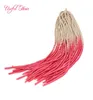 Biały różowy Ombre Mix Color Faux Locs Soft Braid in Bundles Dreadlocks Syntetyczne warkocze szydełko Włosy Włosy Marley Hair Extension2241933