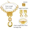 Collana da donna alla moda Set di gioielli a forma di viso con catena a forma di ciondolo Design Grandi orecchini Anello quadrato Regalo Bijoux di lusso 240103