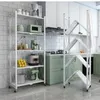 Kitchen Storage Foldable Movable Mobile Rack Multifunctional Living Room Multi-layer Bookshelf Display