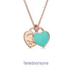 Tifannissm Pendant Necklac Best sell Birthday Christmas Gift s925 Sterling Silver Plated Rose Gold Heart shaped Dropping Enamel Love Have Original Box