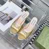 Designer Schoenen Dames Sandalen Muiltjes Glijsandaal Met Middelhoge Hak Hoge Hakken Luxe Kristallen Zijde Satijn Lakleer Glijsandaal Jurkslippers Topkwaliteit Peep Toe Leer