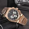 Topp Mens Watch Designer Luxury Quartz Movement Watches High Qualit Rose Gold Size 42mm rostfritt stål Rem Sapphire Orologio armbandsur