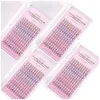 Faux cils Extensions de cils de paillettes colorées Brillant coloré Spike Volume russe Cils individuels Fans préfabriqués pour le maquillage cosplay