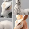 YURYFVNA High End Deer Statue Reindeer Figurer Harts Elk Sculpture for Living Room Luxury Home Decoration Nordic Tabletop 240103