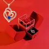 Eternal Rose Gift Box W Naszyjnik dla kobiet kocham cię na księżyc i urodziny Prezenty ślubne mama dziewczyna żona 240103