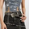 Belts Adult Sequins Waist Belt For Dress Adjustable Pin Buckle Thin Motorcycle Enthusiasts