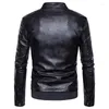 Vestes pour hommes 2024 Spring Casual Veste en cuir Mode Slim Stand Col Locomotive Couture Vêtements