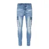 фиолетовые джинсы дизайнерские джинсы для мужчин брюки сложенные мешковатые джинсовые разрывы брюки-клеш европейские джинсы мужские брюки хомбре брюки байкерская вышивка рваные для тренда размер 29-40