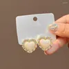 Boucles d'oreilles à clous pour filles, Style scintillant, doux, élégant, tempérament, amour, 2024