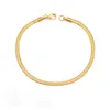 Wholesale of Gold Plated Stainless Steel Simple Flat Snake Chains for Men and Women's Same Style Couple Bracelets to Witness Love