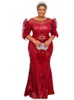 Sukienki swobodne 2024 Wieczór imprezowy Luksusowy luksusowy suknia Afrykańska cekina z krótkim rękawem Sukienka Muzułmańska Abayas Dashiki Africa Ubranie