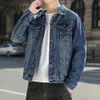 Single Breasted Mens Demin Jackets Spring Lapel Collar retro Jacket Autumn Outerwear Fashion Men Clothing Plus Size S-5XL 240102