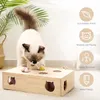 MewooFun Cat Toys Interactive Whack-a-mole Solid Wood Toys for Indoor Cats Kitten Catch Mice Game US Stock Drop WG320 240103