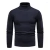 メンズセーター2024秋の冬の男性タートルネックセーター編みプルオーバーニットウォームジャンパースリムフィットカジュアルベーシック