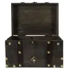 Förvaringspåsar Retro Treasure Chest Wood Jewelry Case Style Versatil Pirate Box