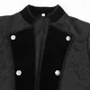 Giacche da uomo Giacca da uomo Cappotto Frac a contrasto Manica lunga Costume cosplay medievale Vintage Steampunk Office Casual