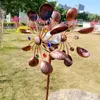Dekoracje ogrodowe Dekoracja sztuki żelaza Ornamenty na dziedzińcu na zewnątrz 360 stopni obrotowe słoneczne światło świetlisty wiatrak