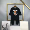 Vestiti a maniche lunghe in puro cotone per bambine bambine 2024 nuova primavera per bambini Pagliaccetti stampa classica Tute abbigliamento per neonati autunno CSD2401031-6