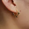 Boucles d'oreilles à tige en argent sterling 925, bijoux fins, simples, minimes, délicats, points triangulaires, cercle rond, boucle d'oreille géométrique minimaliste