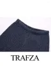 Shorts pour femmes TRAFZA Femmes Ins Creux Out Tricot à manches longues Pantalon court Costume Pull léger Pull Tops O-Cou