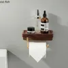 Toilet Roll Holder Brass Wood Napkin Tissue Box Paper Holders Home Wallmounted Storage Rack Towel 240102