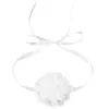 Chaînes Fleur Cravate Collier Tissu Matériel Floral Pour Femmes Filles Fête De Mariage