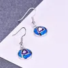 Chaînes Boho Femelle Big Round Drop Boucles D'oreilles Bleu Pour Femmes Mariée Mignon Mariage Long Dangle