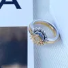 Cluster Ringe Kreative Paar Sonne Mond Form Luxuriöse Silber Gold Farbe Shinny Kristall Einstellbar Eleganter Ring Für Frauen Männer Schmuck Geschenk