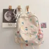 Sacs d'école imprimés de dessins animés, sac à dos Floral pour femmes, Harajuku Y2k, cartable Preppy japonais assortis avec tout, Kawaii