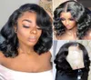 Body Wave Short Bob Wig Lace Front Human Hair 13x6x1 T Type Wig Brazilian Hair Ocean Wave Wig Wigs For Black Women3636479