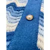 Sweater Casablanca Ny nischdesigner Trendy Pullover Jumper Pearl Button Blues Wave Crochet Wool Sticked Men and Women samma korta ärm tröja Polos toppar