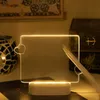 USB Creatief 3D Lichtgevend Uitwisbaar Liefdeshart Nachtlampje Met Pen, Bericht Nachtlampje, Verjaardagscadeau, Slaapkamer Woonkamer Studie Decoratie Licht.