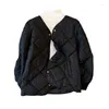 Casacos de trincheira femininos 2024 outono jaqueta de inverno mulheres para baixo algodão leve quente solto acolchoado casual preto outerwear feminino