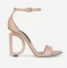 Sommarberömda Keira Sandals Shoes for Women Polished Calfskin Baroquel Heels Patent Leather Lady Gold-Plated Carbon Gladiator Sandalias Party Wedding