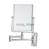 Miroirs Miroirs compacts Miroir mural pivotant double face avec bras extensible à grossissement normal et 2x Finition chromée transparente x0803