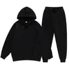 Männer Und Frauen Einfarbig Lange Ärmel Zwei Stücke Set Mit Kapuze Sweatshirt Anzug Männer Frau Sportswear Hoodie Hosen Anzug 240102