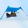 Tentes et abris 3 personnes Tente de plage Sun Shade Set Auvent d'ombrage extérieur portable avec sacs de sable Lycra Tissu Camping6454182