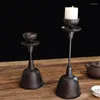 Candle Holders Iron Retro Candles Black Fireplace Floor Small Candlestick Apartment Pedestal Kaarshouder Decorative Items For House