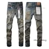 Designer di jeans viola per uomo donna pantaloni jeans viola foro estivo ricamo di alta qualità autocoltivazione e piedi piccoli moda 987