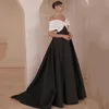 Chic A-Line Evening Dresses Off the Shoulder Satin Floor-Length Prom Dress Saudi Arabia Party Gown Plus Size Custom Size