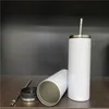 Puste sublimacja kubek z metalową pokrywką 20 uncji proste kubki proste kubki szelaki izolowane ze stali nierdzewnymi kubki do kawy piwo LT744