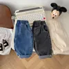 7277 Baby Boys Denim Pants Solid Color Infants Jeans Casual 240103