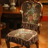 European Style Dining Chair Cover Luxury Chenille Jacquard Fabric Chair Cushion Chair Back Home Living room Restaurant Decor 240104