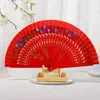 Decorative Figurines Simple Dancing Printing Wood Spanish Hand Fan Exquisite Pattern Classical Dance Handheld Daily Use