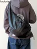 Foufurieux Мужская модная сумка на плечо, индивидуальная повседневная сумка-мессенджер большой емкости, корейская мода, искусственная кожа 240103