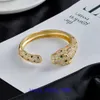 Car tires's popular Luxury Designer bracelet Australian bronze micro set zircon animal Bracelet plated with 18K Gold leopard female Have Original Box