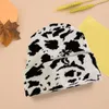 Berets Winter Beanie Print Knit Hats For Men Women Thick Warm Skull Hat With Cow Leopard Unisex Streetwear Dome Cap
