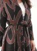 Trenchs de femmes Miyake plissé vintage imprimé à manches longues à col rabattu robe femmes 2024 abaya original designer cardigan
