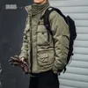 Winter Mode Warme Parkas Koreanische Taktische männer Gepolsterte Jacke Kleidung Harajuku Casual Mäntel Kpop Multi Tasche Tops Männlich 240104