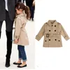 Abrigos Gabardina para niñas Otoño Invierno niños Parka abrigo para niñas doble botonadura ropa para niños Tops chaqueta prendas de vestir 28T